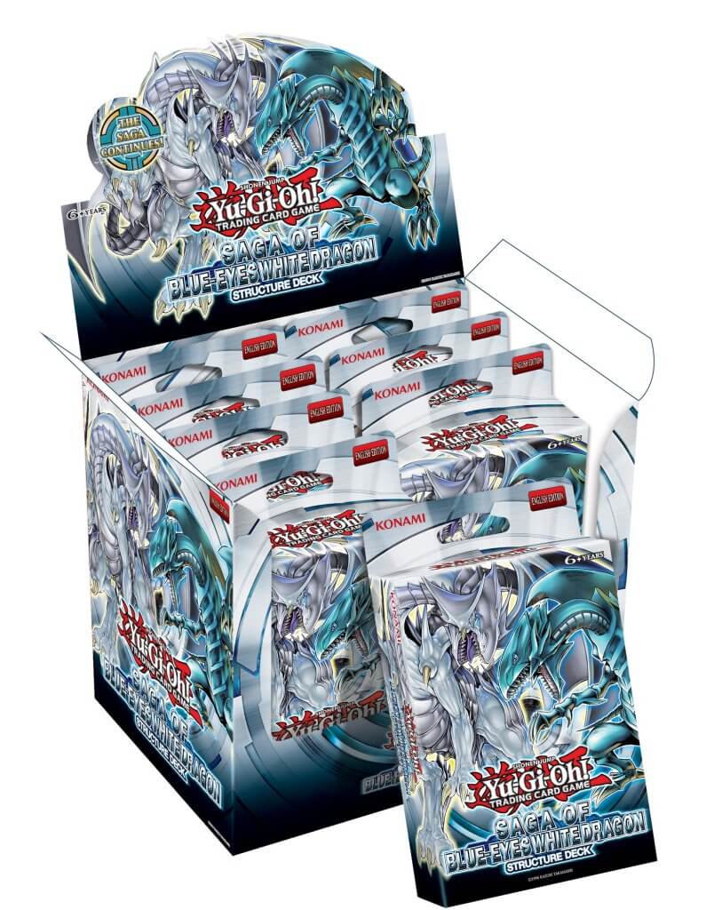 Yu-Gi-Oh! Structure Deck: Saga of Blue-Eyes White Dragon 2022 Reprint Display – Inglés